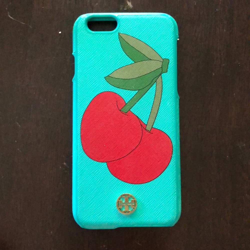 iPhone 6/6s Tory Burch teal cherry case